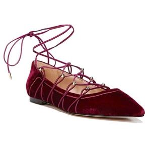 Sam Edelman Rockwell Velvet Lace-Up Flats